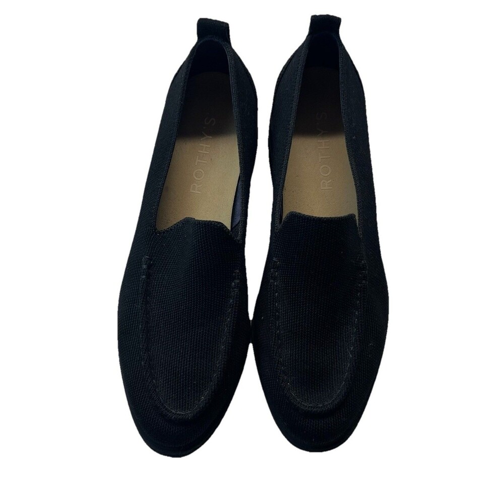 Rothy’s Loafers Womens 9 Onyx Black The Lug Chunky Lug Sole Minimalist Comfort